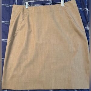 Theory Professional Corporate Business Work Tan Brown Golda Wool Skirt, size 12